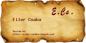 Eiler Csaba névjegykártya