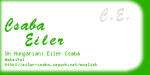 csaba eiler business card